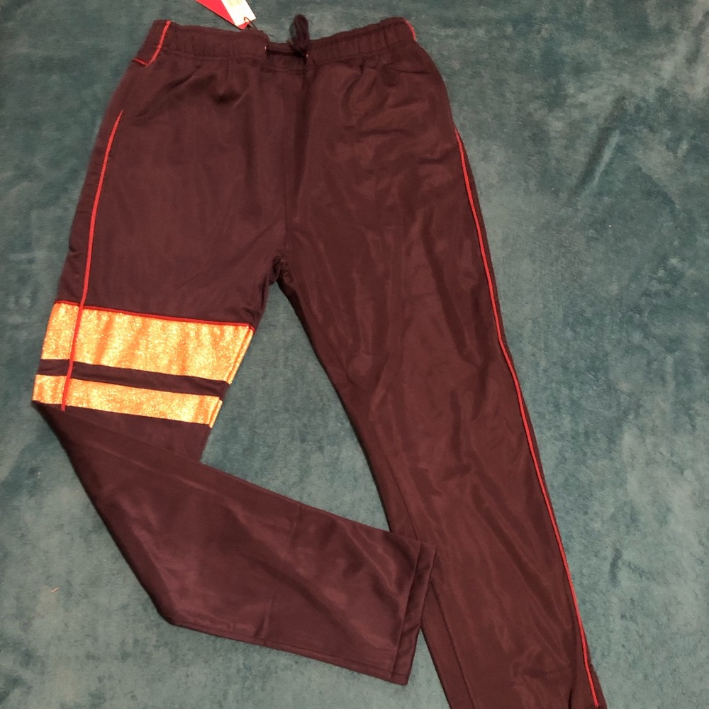 Men’s Navy Blue with Gold Stripe Sweatpants